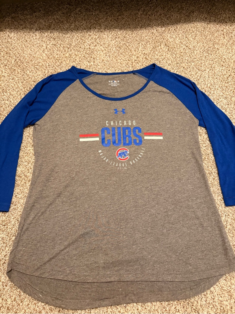 Under Armour Gray Tee with Royal Blue Trim